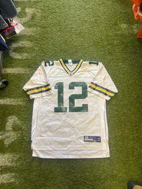 Aaron Rodgers Green Bay Packers #12 Reebok NFL Football Jersey White Size Large